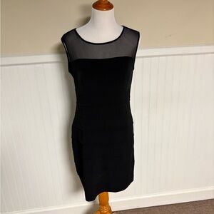 Enfocus Studio Black Sheer Panel Dress